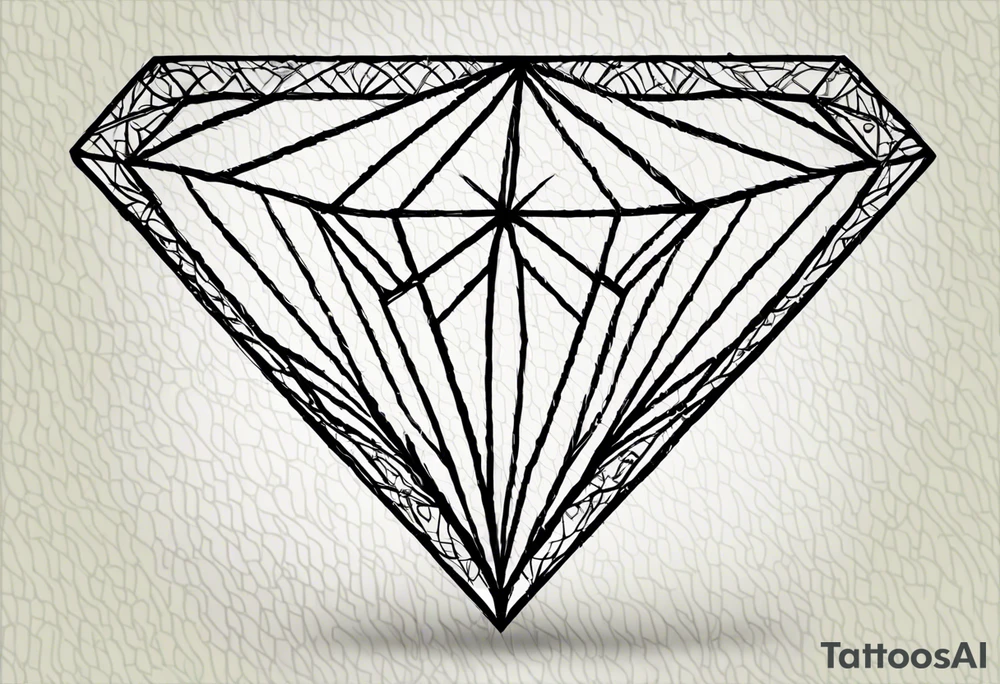simple Dimond shape split in half tattoo idea