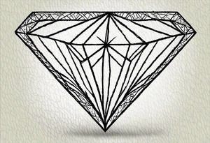simple Dimond shape split in half tattoo idea