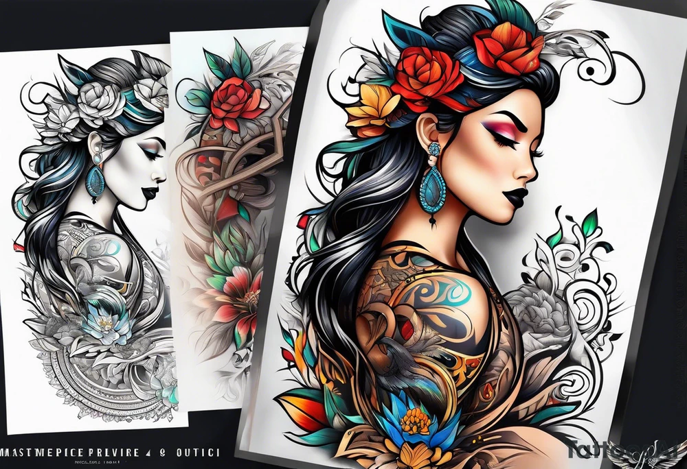 Half sleeve design tattoo idea