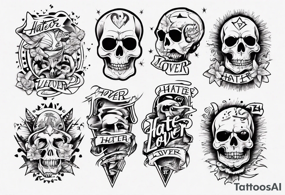 Hater lover tattoo idea