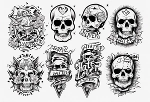 Hater lover tattoo idea