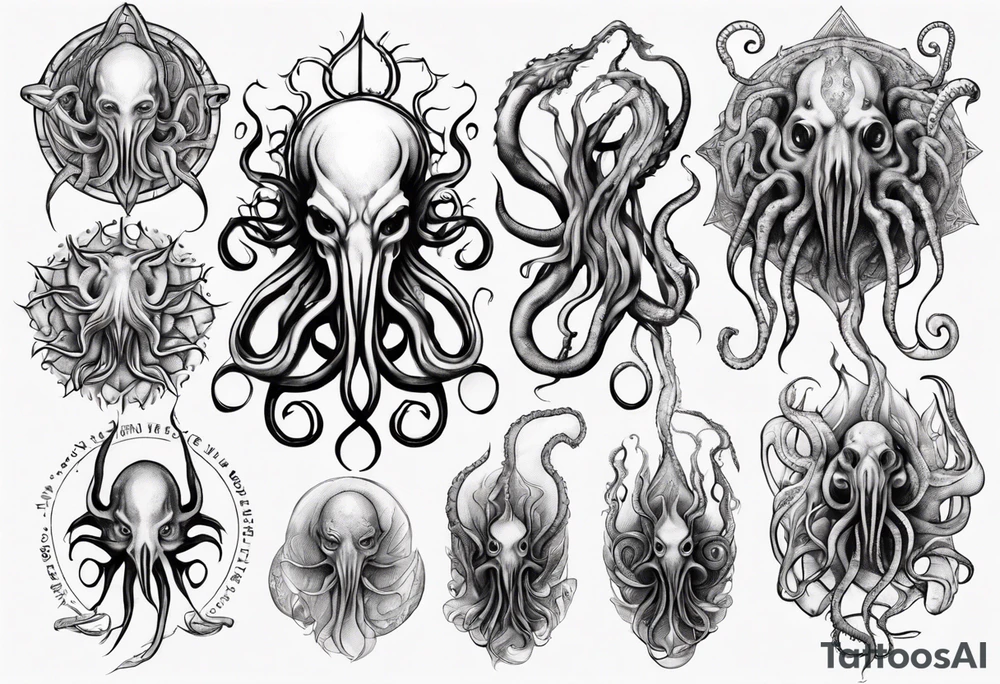 Cthulhu mythe long tattoo
with lot of tentacle tattoo idea