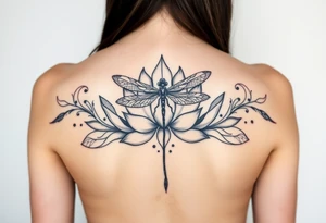 Lotus with dragonfly tattoo idea