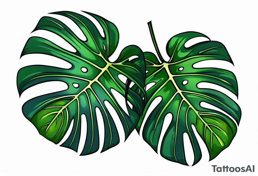 monstera leaf tattoo idea