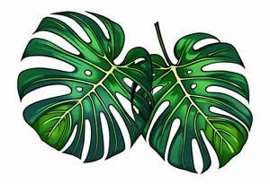 monstera leaf tattoo idea