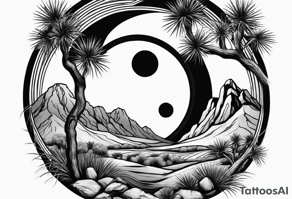 Yin and yang Joshua tree tattoo idea