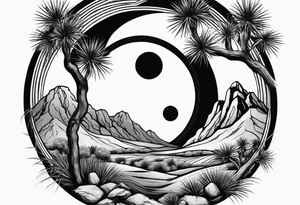 Yin and yang Joshua tree tattoo idea