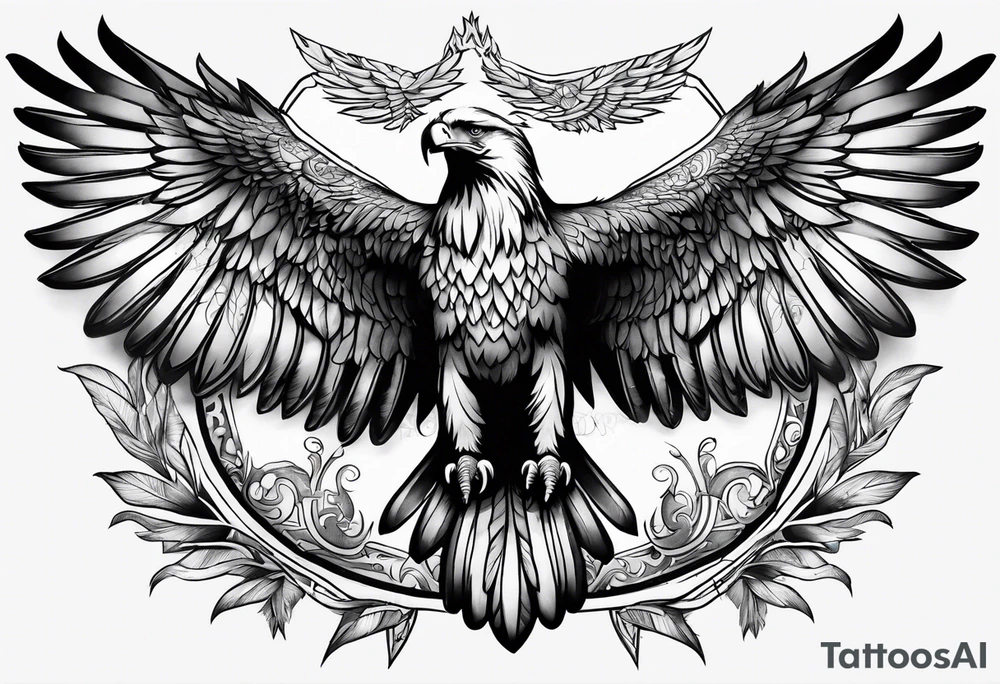 an eagle with six wings tattoo idea