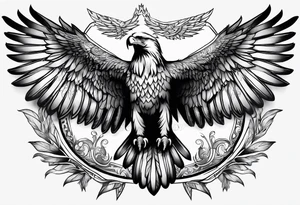 an eagle with six wings tattoo idea