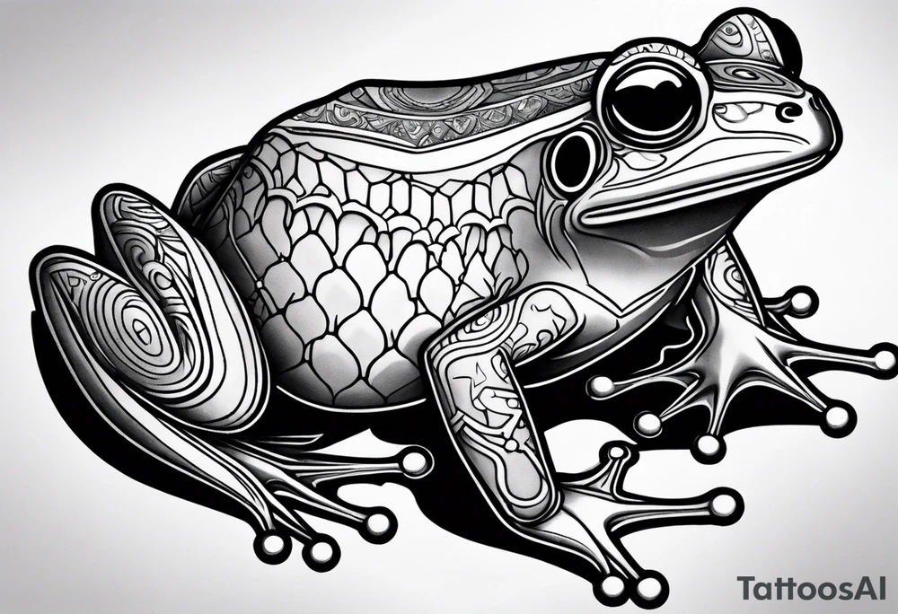 a psychedelic frog tattoo idea
