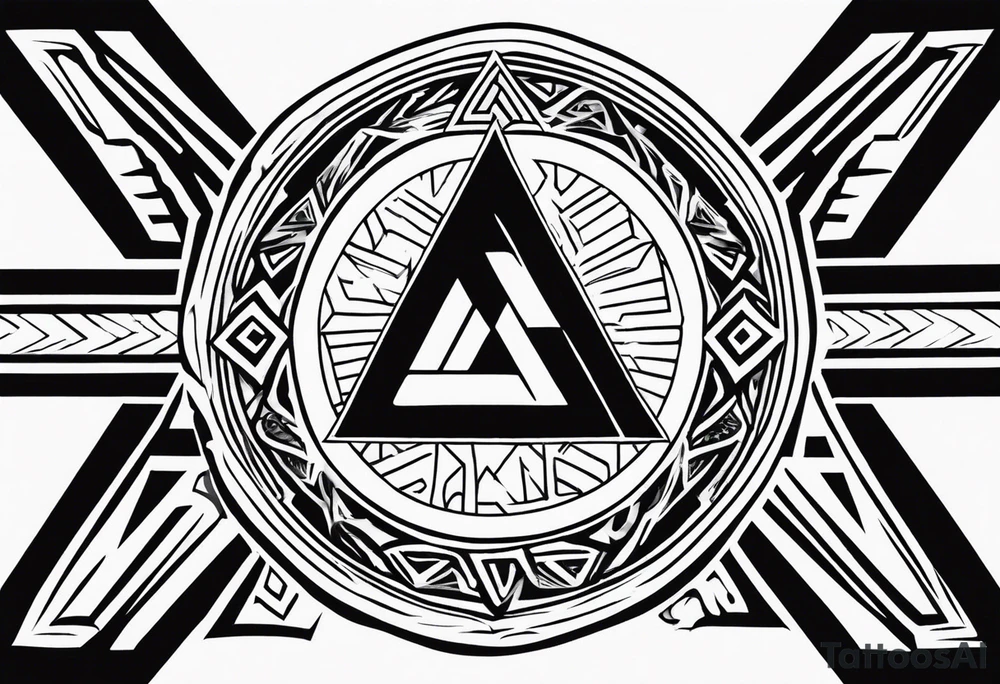 Valhalla shield valknut axe steps tattoo idea