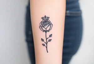 A rose with a kings crown ontop tattoo idea