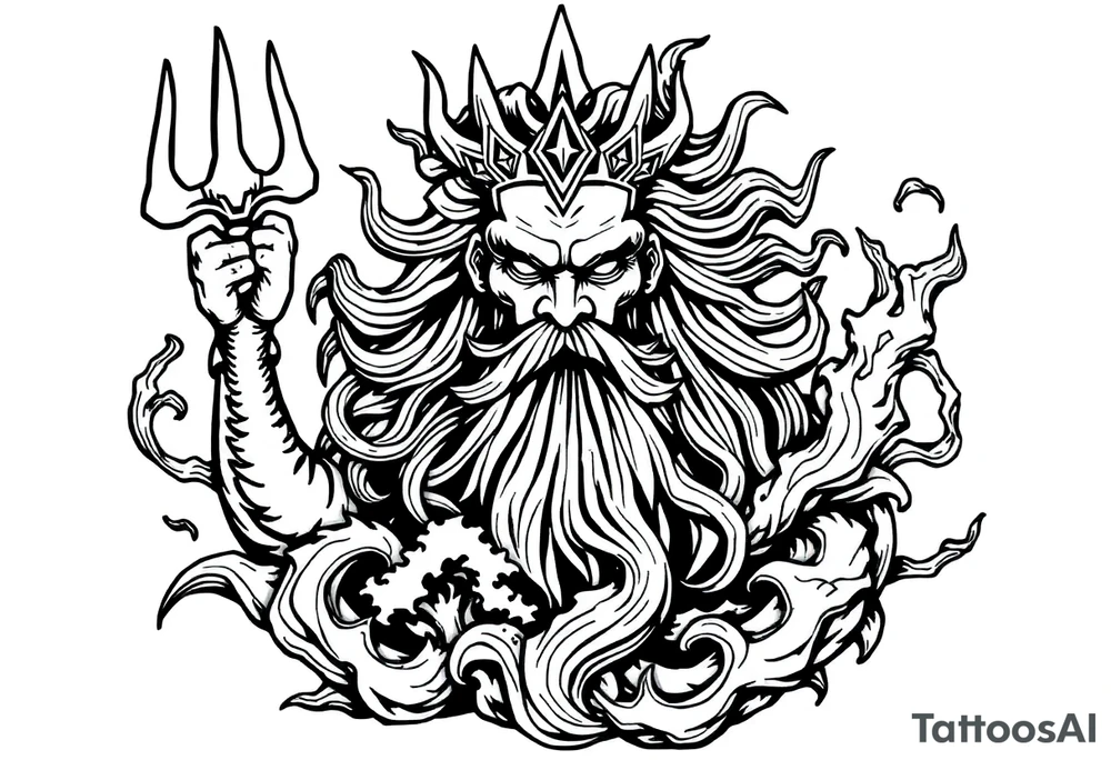 god of sea tattoo idea