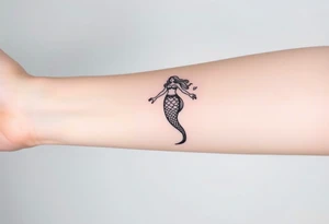 Realistic tattoo on forearm of a mermaid tattoo idea