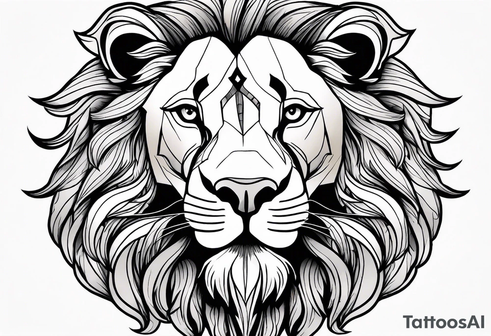 powerful majestic lion, close-up tattoo idea
