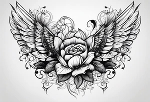 wing, flower, tattoo idea