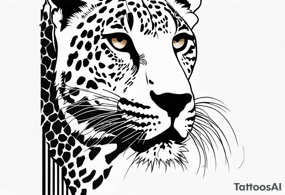 leopard print stripes tattoo idea