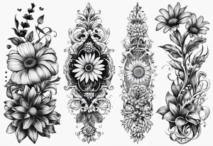 spine tattoo with words I know who I am in daisy chain tattoo idea