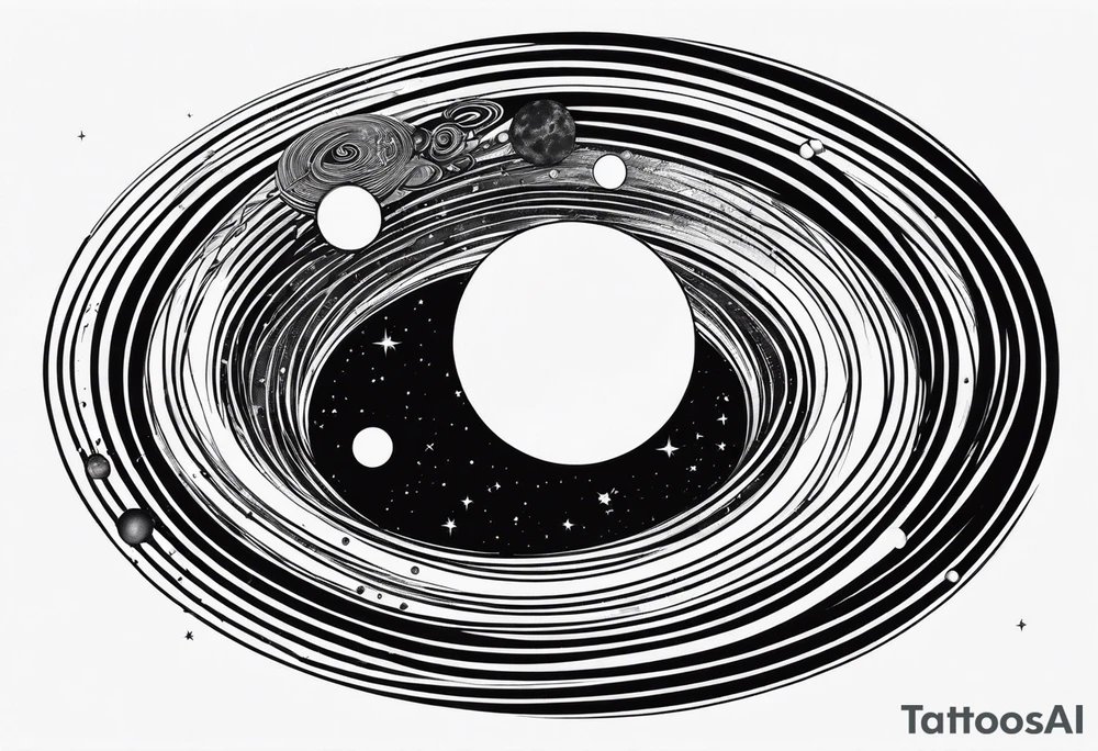 planets falling into a spiraling black hole tattoo idea planets falling into a spiraling black hole tattoo idea