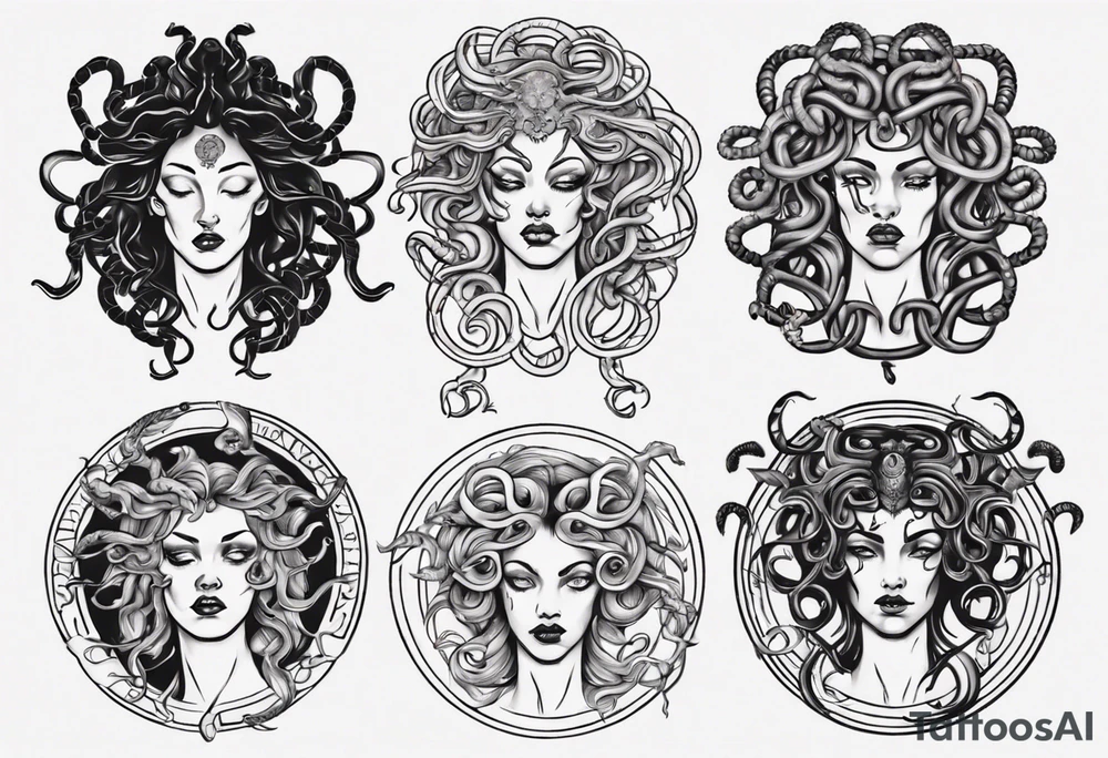 Powerful lusty Medusa tattoo idea