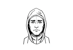 Confusion and pressure in thin lines on solo traveler with no face tattoo idea