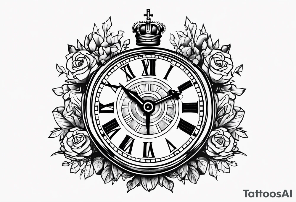 HOPE made with broken clock and king crown tattoo idea