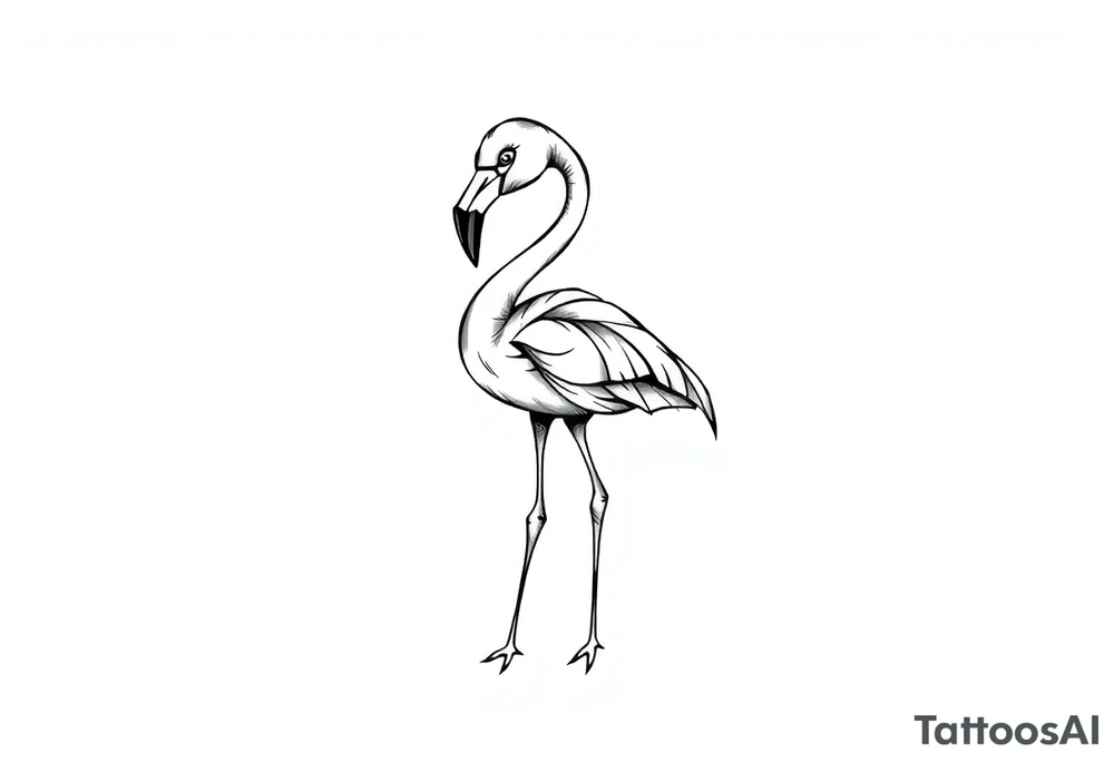 cute flamingo tattoo idea
