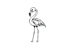 cute flamingo tattoo idea