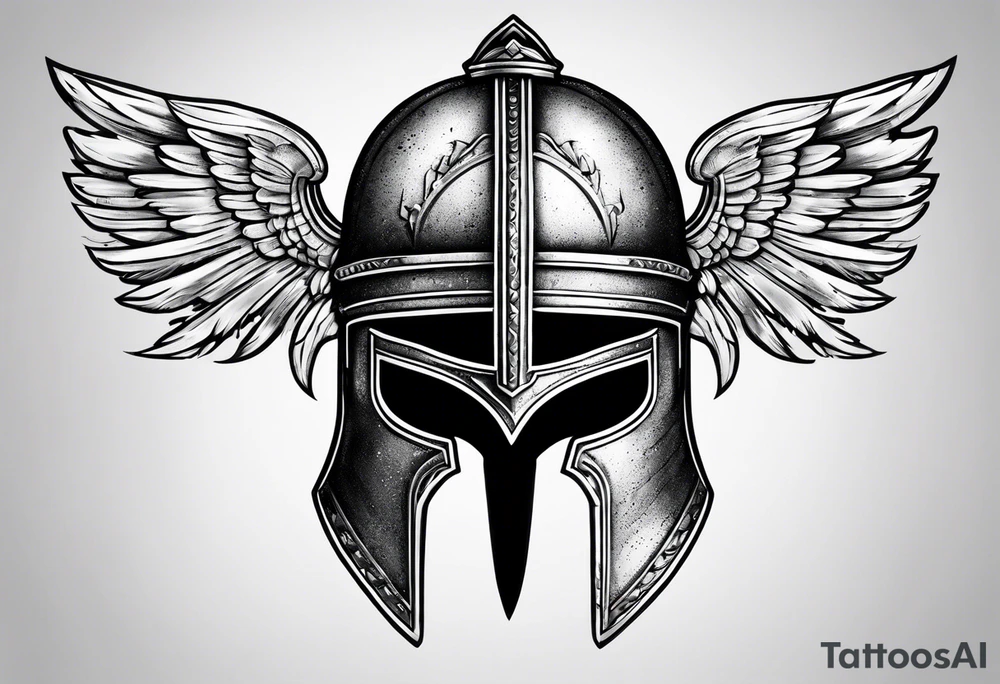Roman and spartan helmet tattoo idea