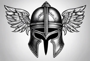 Roman and spartan helmet tattoo idea