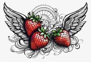 A Strawberry with wings tattoo idea
