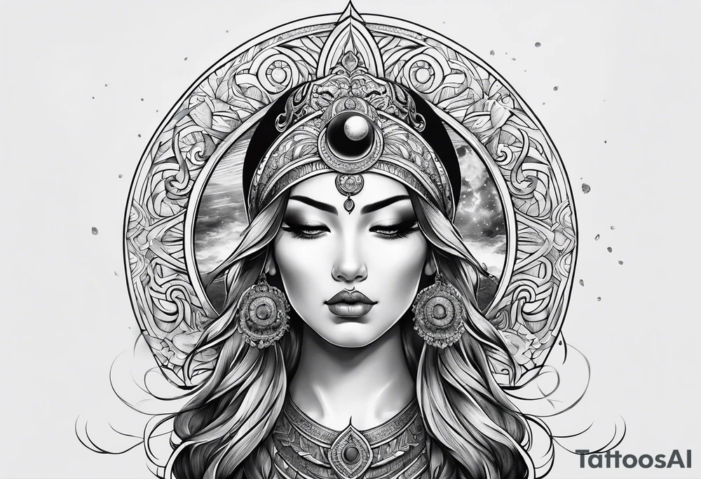 sacred moon tattoo idea