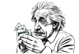 Einstein counting money tattoo idea