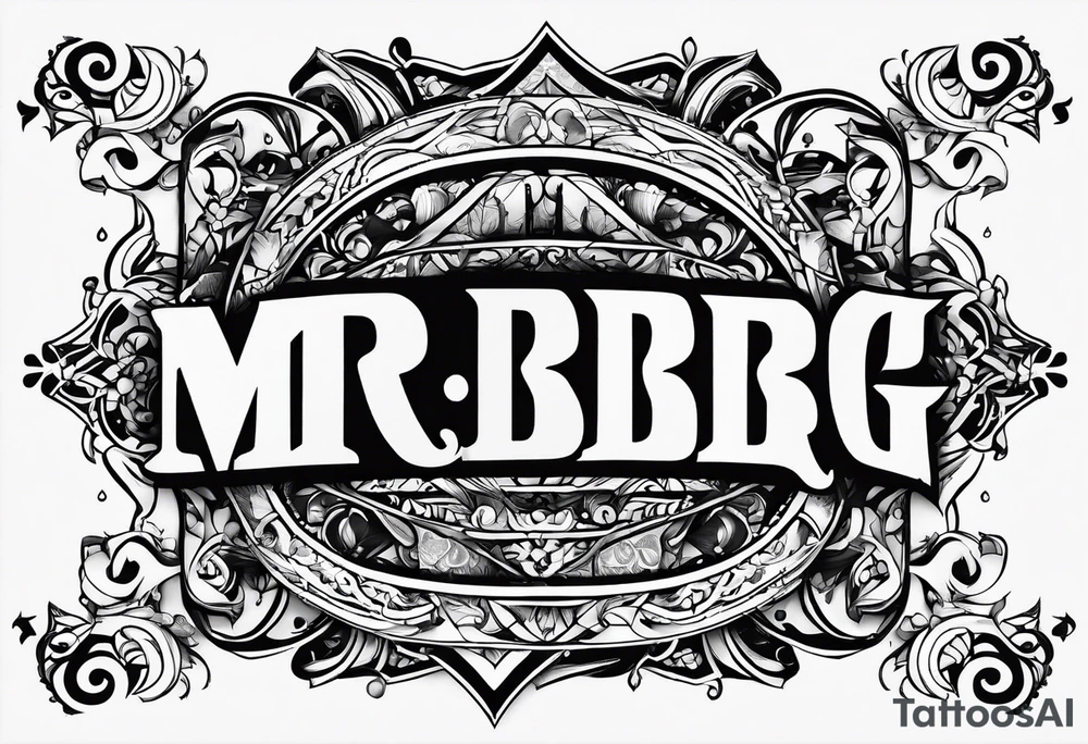 all of the letters: "MRBG"
simple, clear tattoo idea