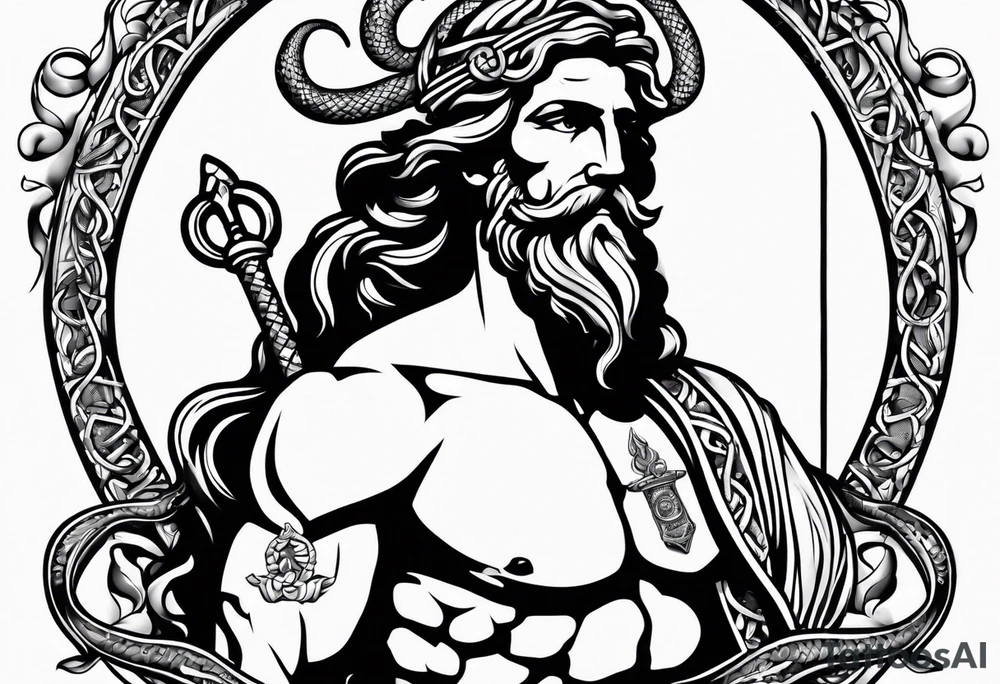 asclepius rod with snaked old school tattoo idea