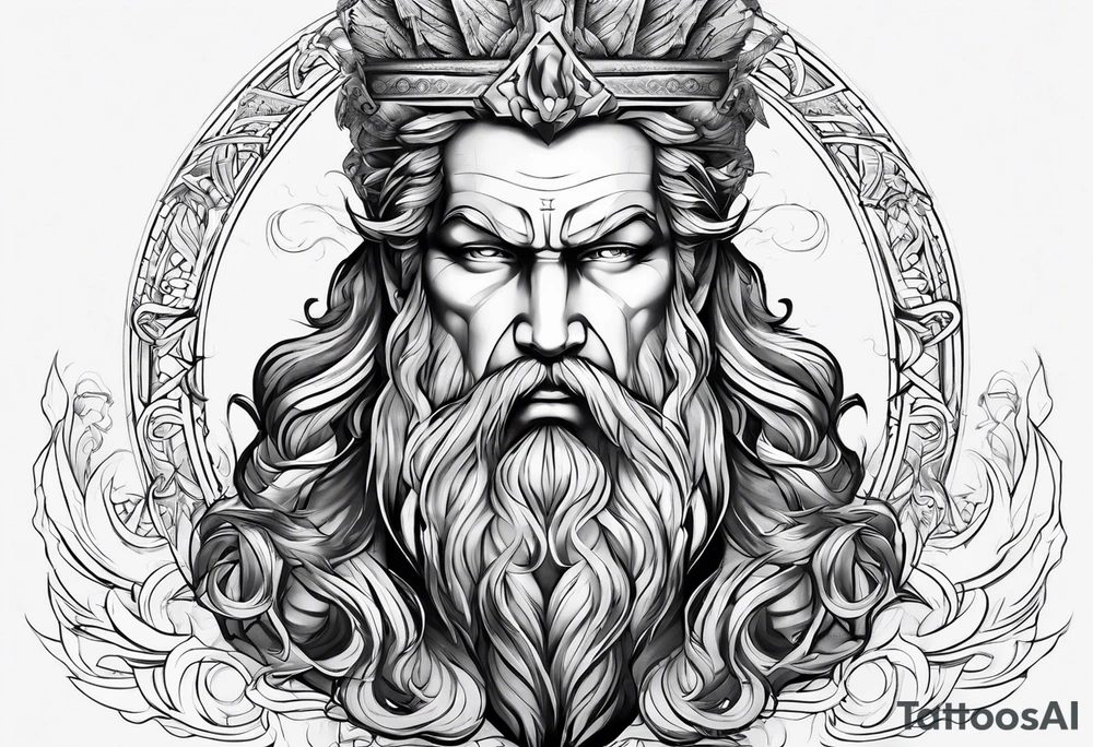 Zeus with lightning, sleeve tattoo idea
