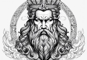 Zeus with lightning, sleeve tattoo idea