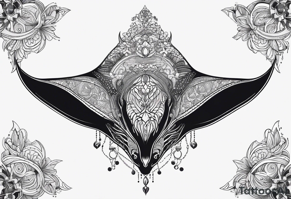 manta ray symmetrical tattoo idea