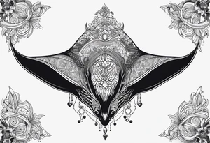 manta ray symmetrical tattoo idea