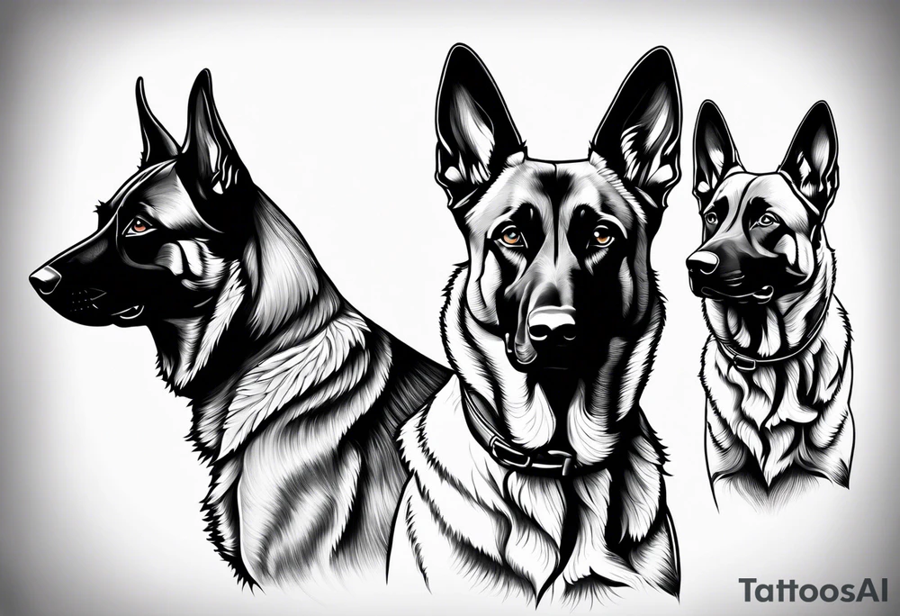 Belgian Malinois dog tattoo idea