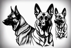 Belgian Malinois dog tattoo idea