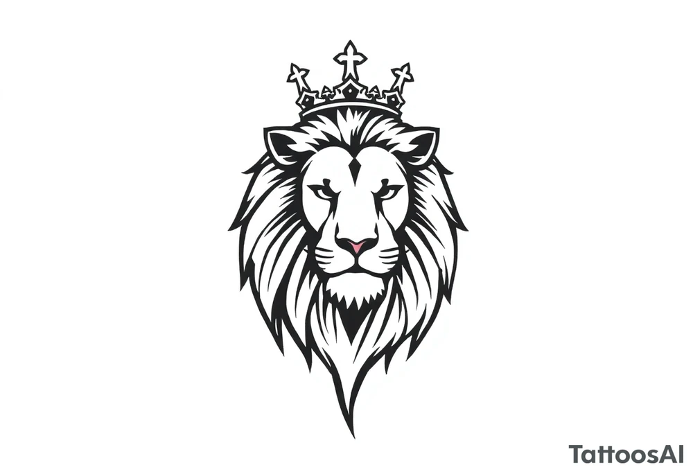 lion with crown tattoo idea