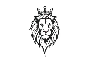 lion with crown tattoo idea