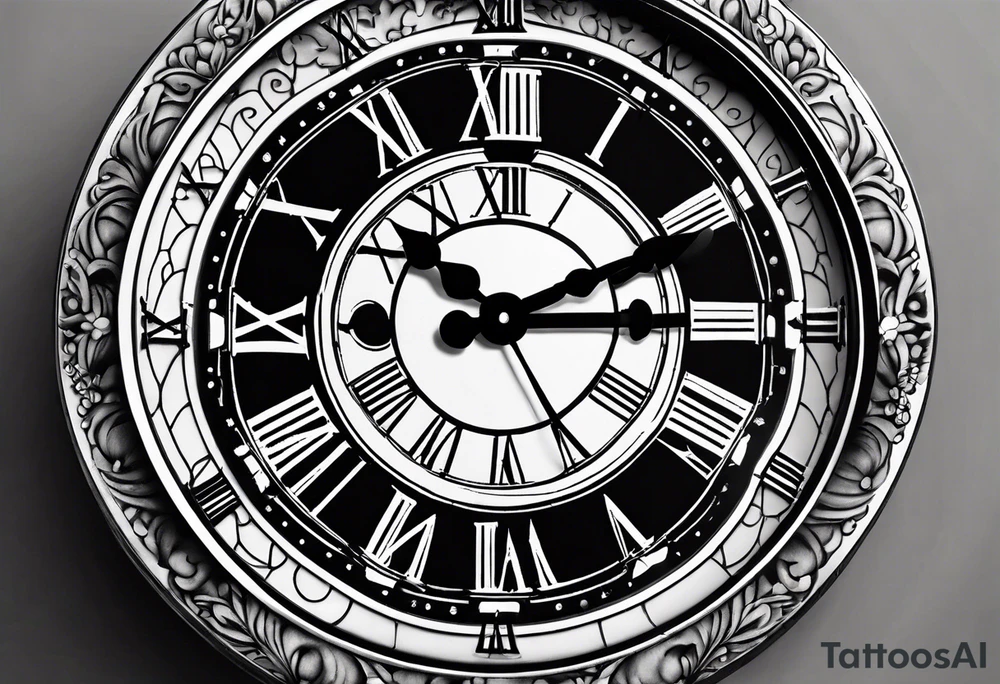 A clock made out of a quarter coin tattoo idea