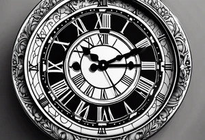 A clock made out of a quarter coin tattoo idea