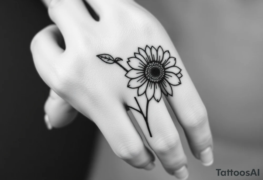Orchid and sunflower tattoo idea
