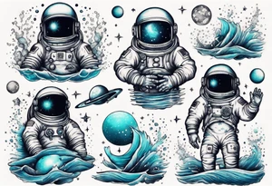 astronaut in the ocean tattoo idea