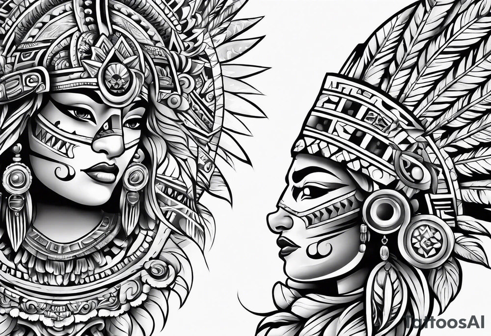 aztec sleeve tattoo idea
