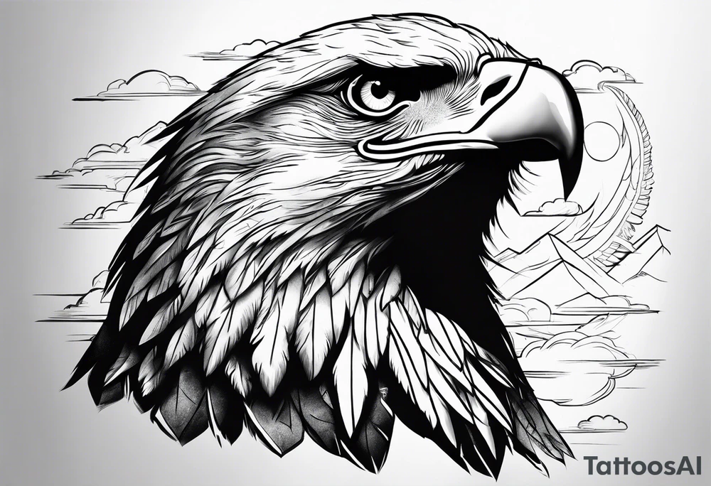 Eagle in the sky tattoo idea