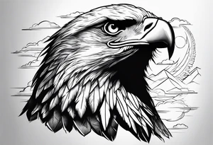 Eagle in the sky tattoo idea